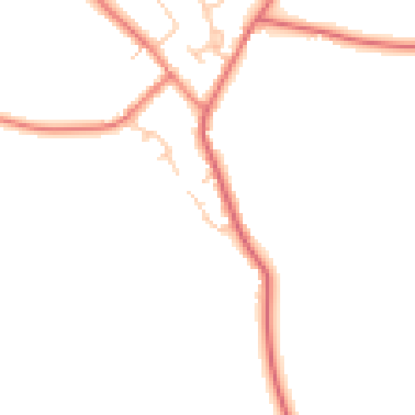 Daytime road noise heatmap for CW9 6QD