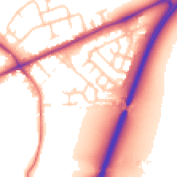 Daytime road noise heatmap for CW9 7PB