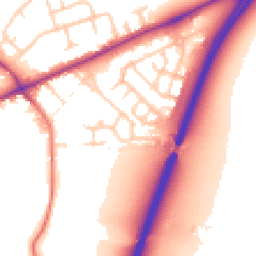 Daytime road noise heatmap for CW9 7PD