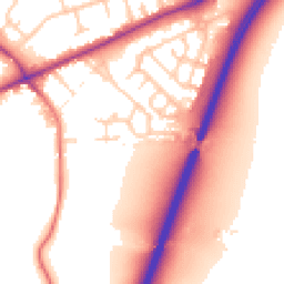 Daytime road noise heatmap for CW9 7PE