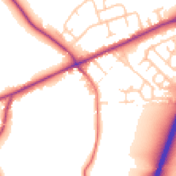 Daytime road noise heatmap for CW9 7PP
