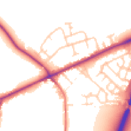 Daytime road noise heatmap for CW9 7QA