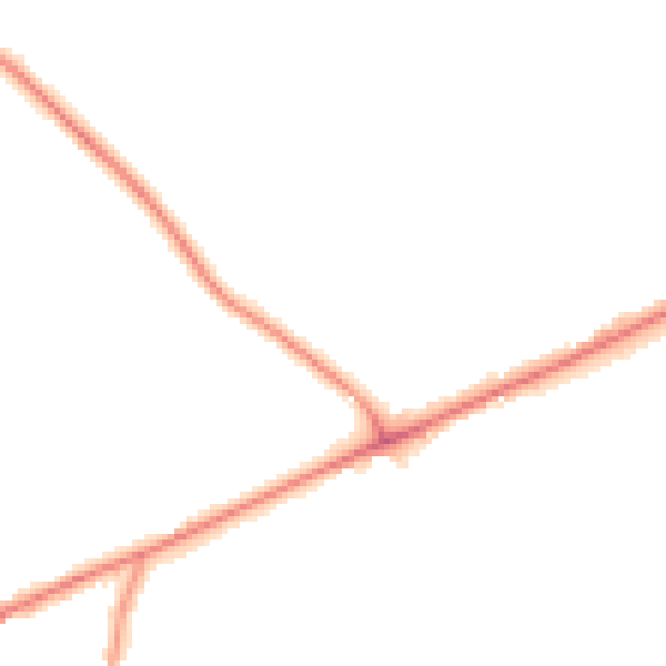 Night-time road noise heatmap for CW9 7QT