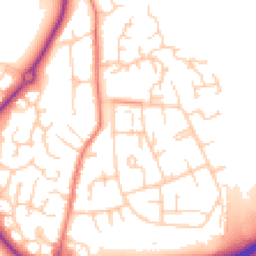 Daytime road noise heatmap for CW9 8BH