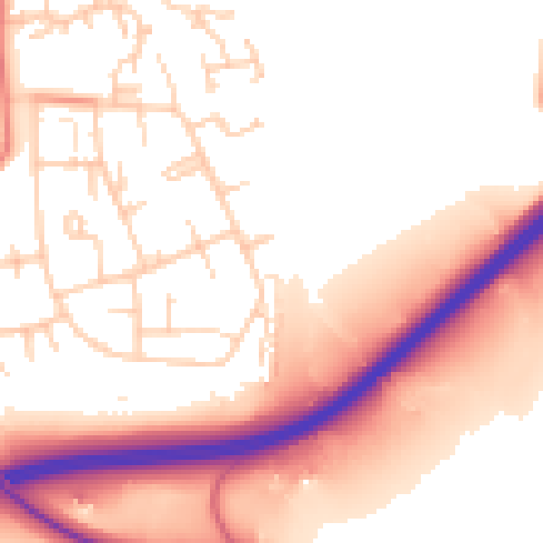 Daytime road noise heatmap for CW9 8DW