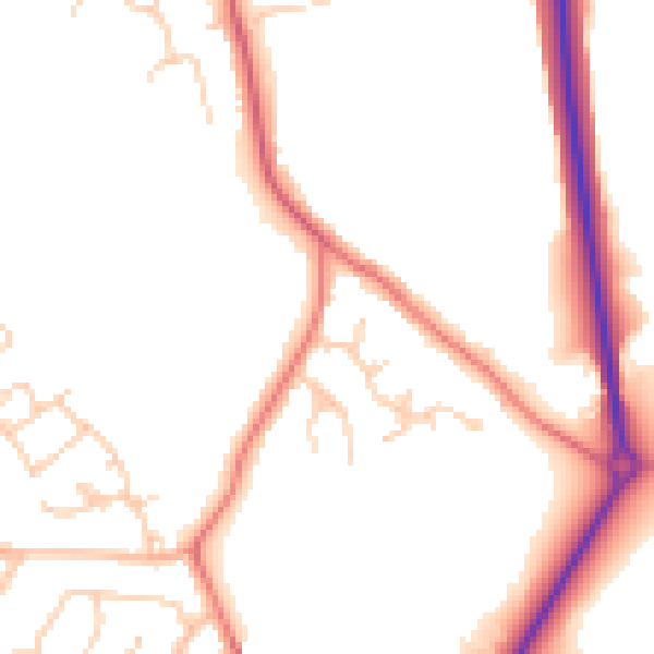 Daytime road noise heatmap for CW9 8LA