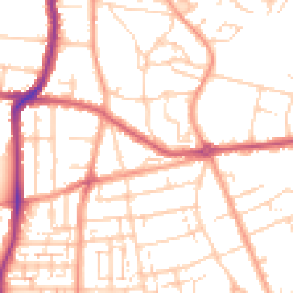Daytime road noise heatmap for DA12 1DJ
