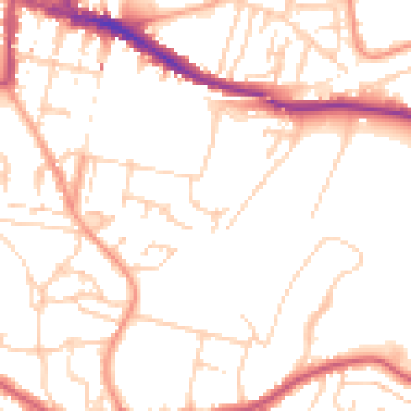 Daytime road noise heatmap for DA12 1LY