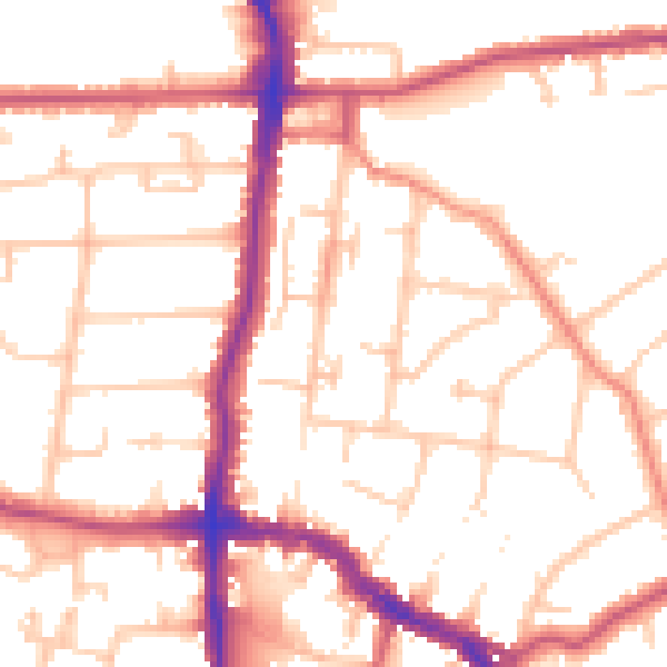 Daytime road noise heatmap for DA14 4AT