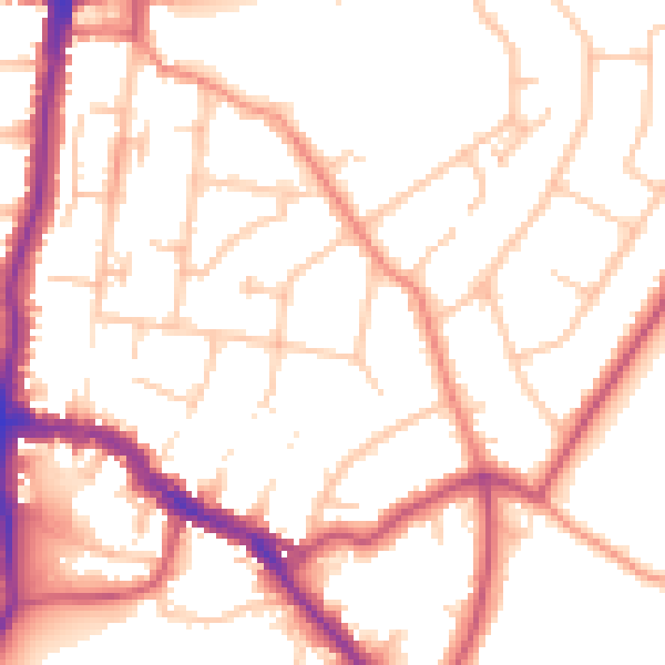 Daytime road noise heatmap for DA14 4BY
