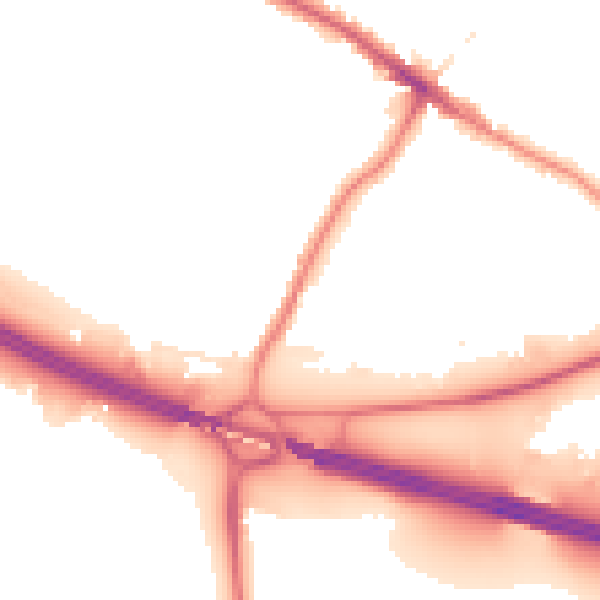 Night-time road noise heatmap for DA14 5DJ