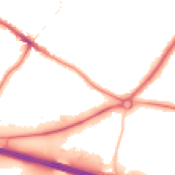 Night-time road noise heatmap for DA14 5HS