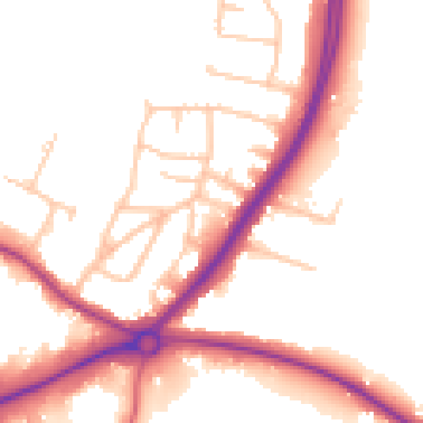 Daytime road noise heatmap for DA14 5JL