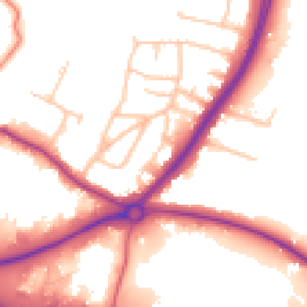 Daytime road noise heatmap for DA14 5JS