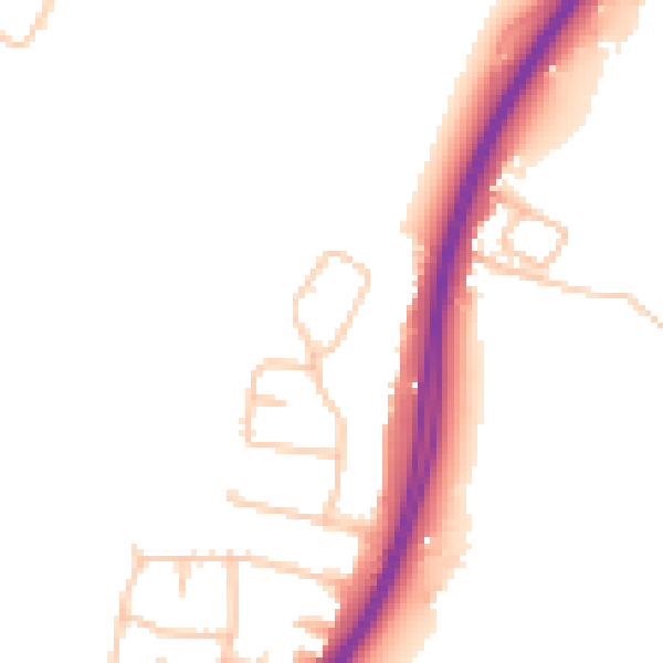 Daytime road noise heatmap for DA14 5NG