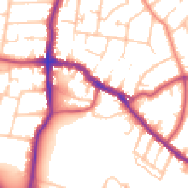 Daytime road noise heatmap for DA14 6BX