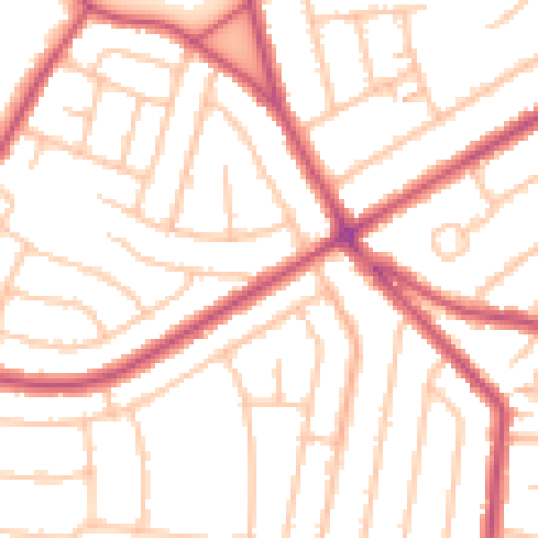 Daytime road noise heatmap for DA16 1DD