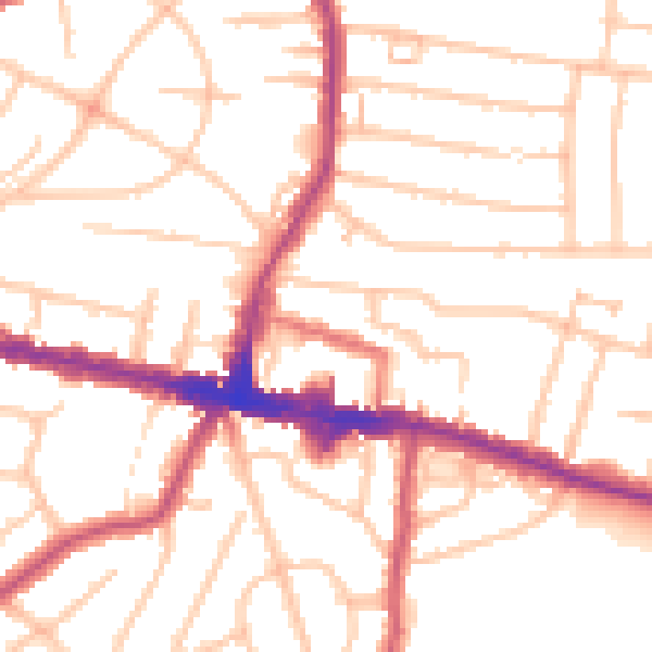 Daytime road noise heatmap for DA16 1QN