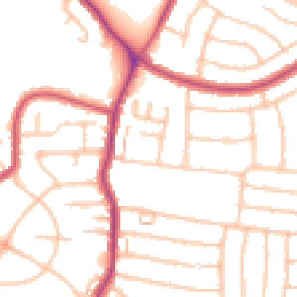 Daytime road noise heatmap for DA16 1RB