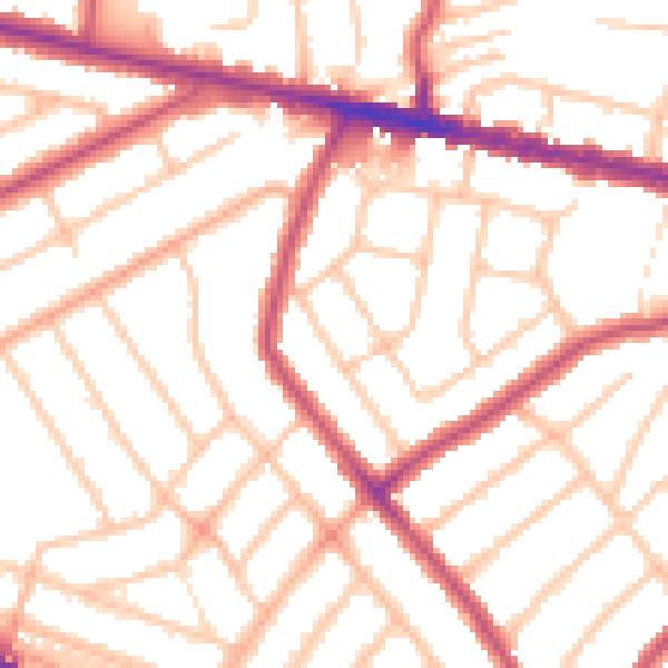 Daytime road noise heatmap for DA16 2EN