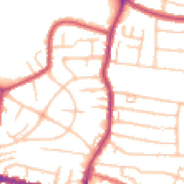 Daytime road noise heatmap for DA16 3EA