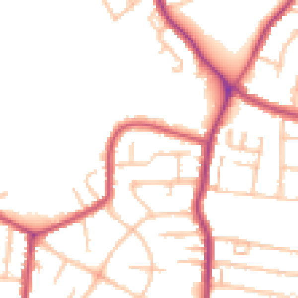 Daytime road noise heatmap for DA16 3EG
