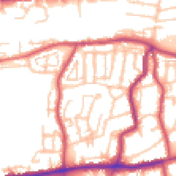 Daytime road noise heatmap for DA17 5AQ