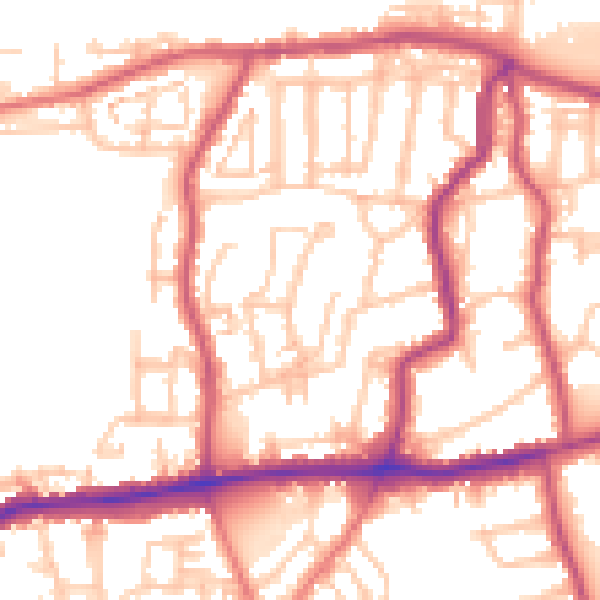 Daytime road noise heatmap for DA17 5BB