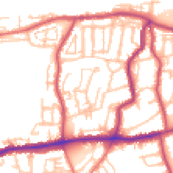 Daytime road noise heatmap for DA17 5BD