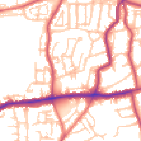 Daytime road noise heatmap for DA17 5BH
