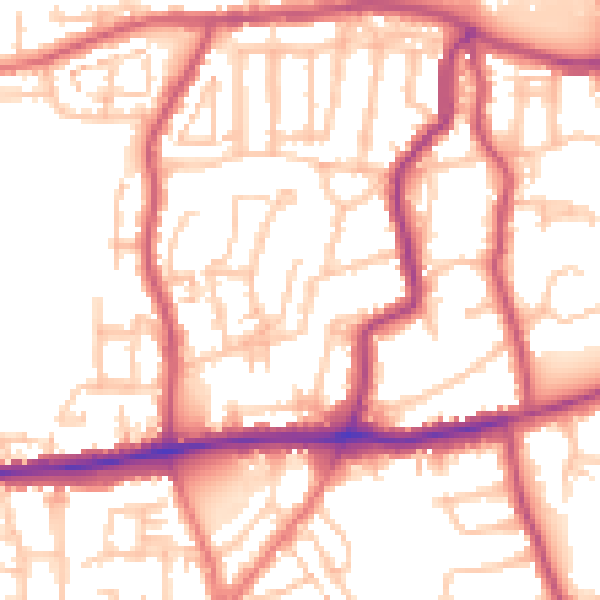 Daytime road noise heatmap for DA17 5BP