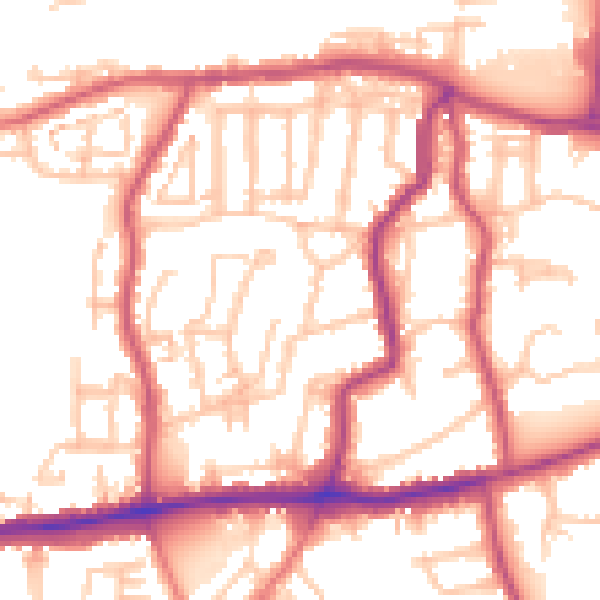 Daytime road noise heatmap for DA17 5BS