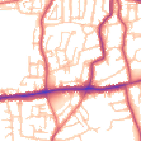 Daytime road noise heatmap for DA17 5BU