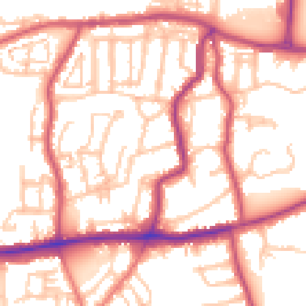 Daytime road noise heatmap for DA17 5BW
