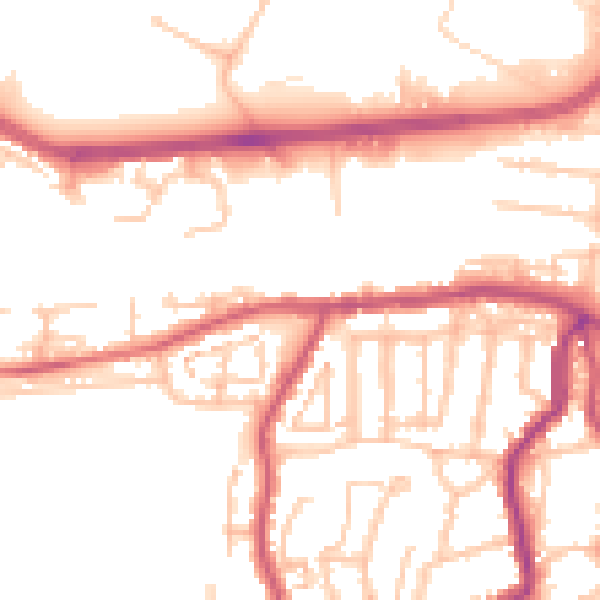 Daytime road noise heatmap for DA17 5DF