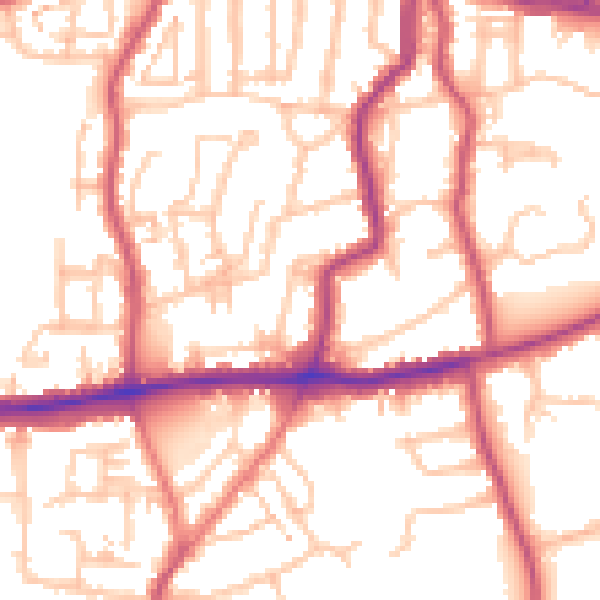 Daytime road noise heatmap for DA17 5EA