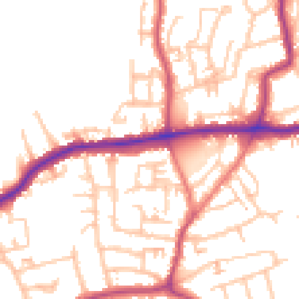 Daytime road noise heatmap for DA17 5EE