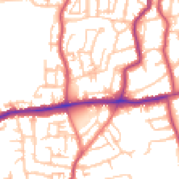 Daytime road noise heatmap for DA17 5EG