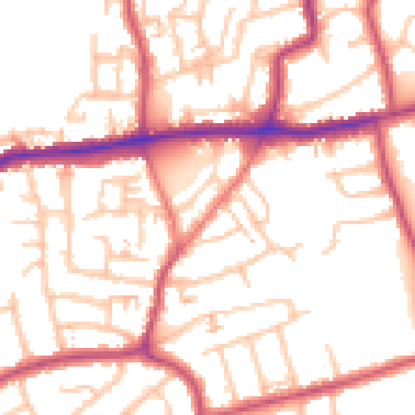 Daytime road noise heatmap for DA17 5JG