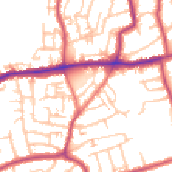 Daytime road noise heatmap for DA17 5LE