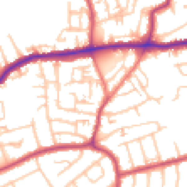 Daytime road noise heatmap for DA17 5LL