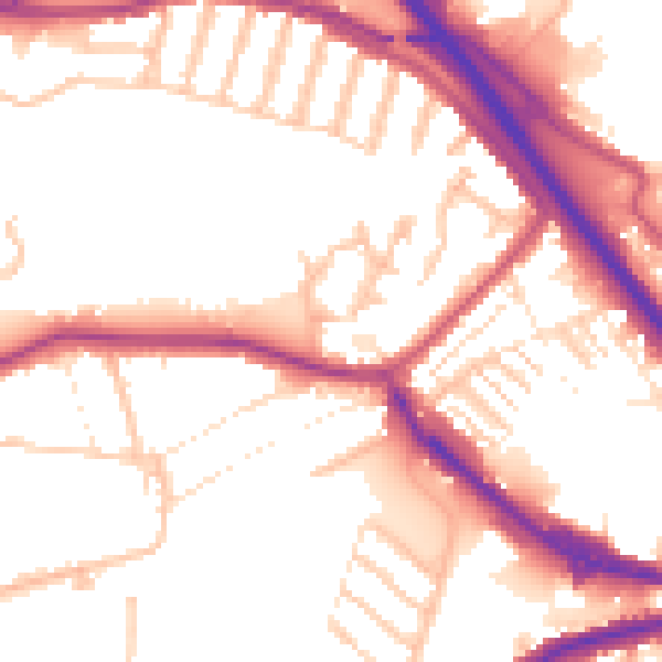 Daytime road noise heatmap for DA17 6FA