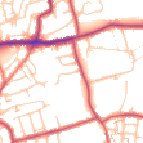Daytime road noise heatmap for DA17 6NJ