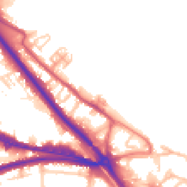 Daytime road noise heatmap for DA8 1BB