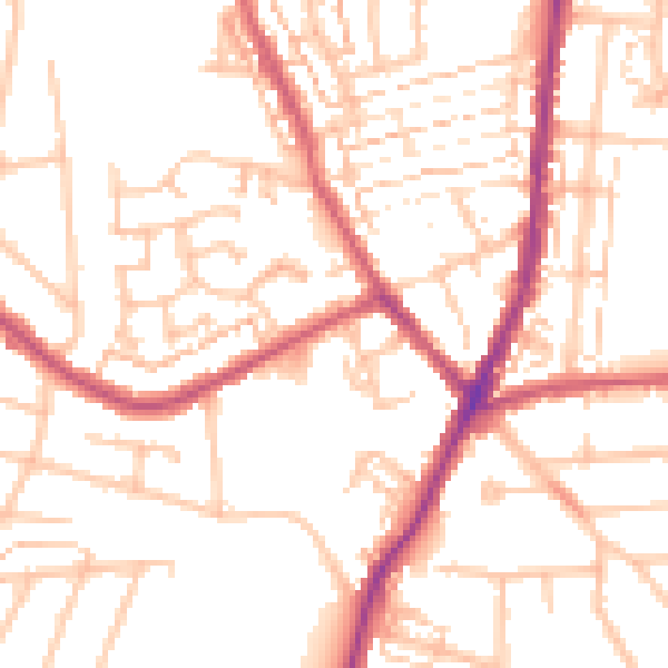 Daytime road noise heatmap for DA8 1JY