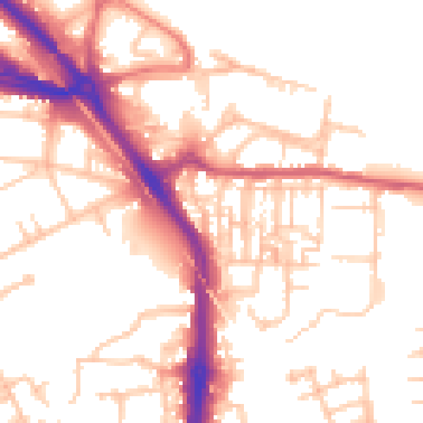 Daytime road noise heatmap for DA8 1RY