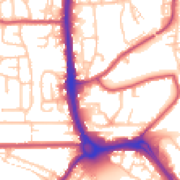 Daytime road noise heatmap for DA8 2EG