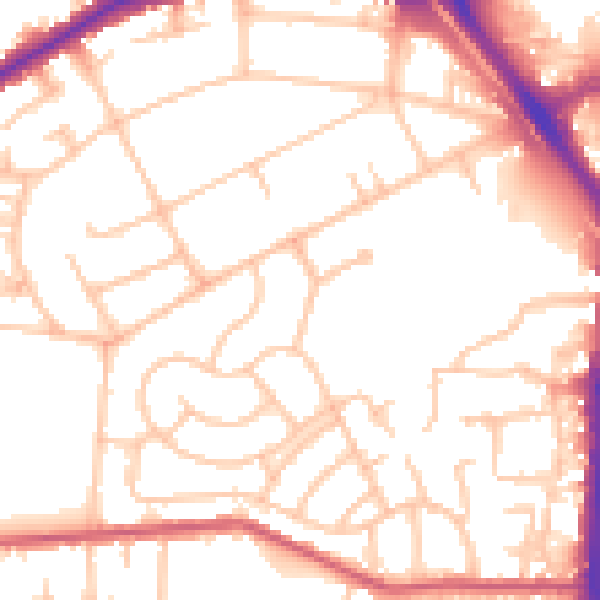 Daytime road noise heatmap for DA8 3BB