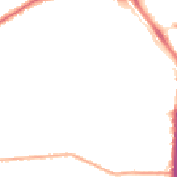Night-time road noise heatmap for DA8 3BB