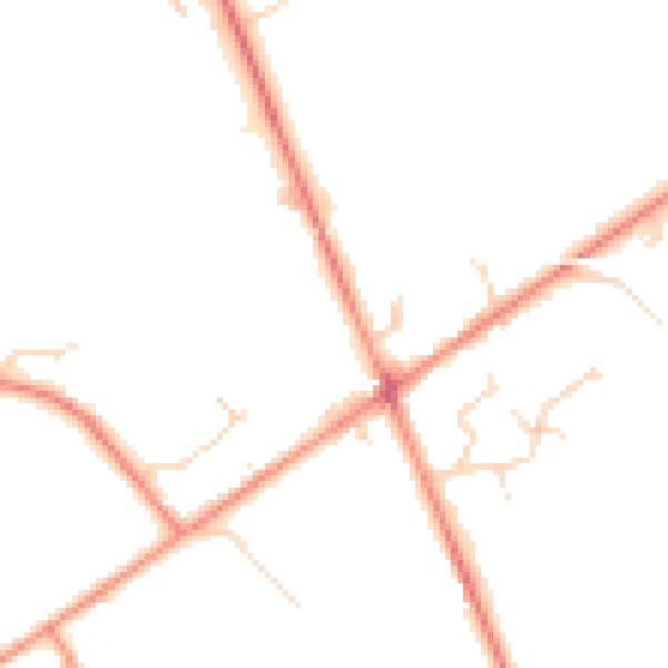 Daytime road noise heatmap for DE12 6LP